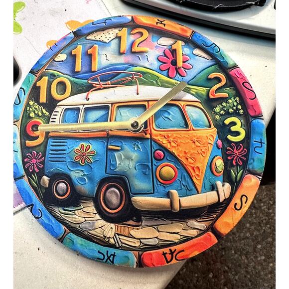 Mouse Pad VW Bus Hippe Boho Retro Computer Desk Non-Slip 8x8 - Picture 2 of 8